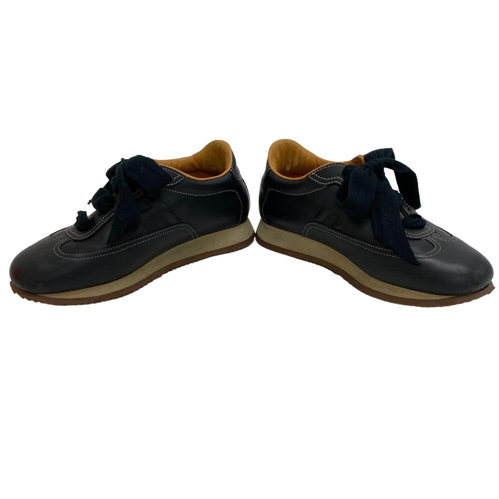 Hermes Sneakers Leather Black 37 Lining Quick Women 37