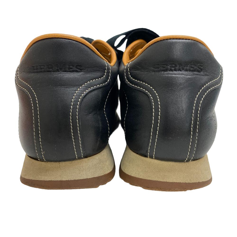 Hermes Sneakers Leather Black 37 Lining Quick Women 37