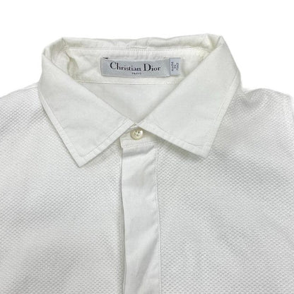Christian Dior Long Sleeve Shirt 841B05A3356 Cotton White I40 Bee Embroidery Mens 36