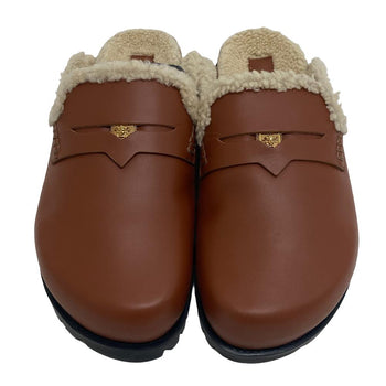 Versace Mule Leather Brown Slide Sandals Medusa Mens 44