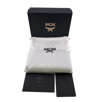 Mcm Coin Case Mxlcatc01 Leather Black Zip Around Coin Pocket Unisex(Unisex)