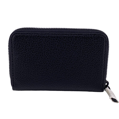 Mcm Coin Case Mxlcatc01 Leather Black Zip Around Coin Pocket Unisex(Unisex)