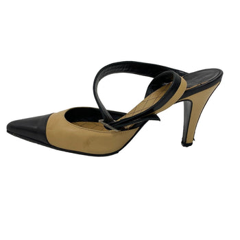Chanel Pumps Leather Black 36 1/2 Coco Mark Women 36 1/2