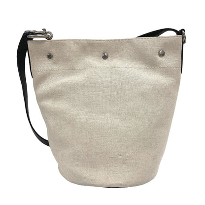 Saint Laurent Paris Shoulder Bag Canvas, Leather Beige Rive Gauche Women