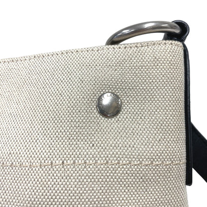 Saint Laurent Paris Shoulder Bag Canvas, Leather Beige Rive Gauche Women