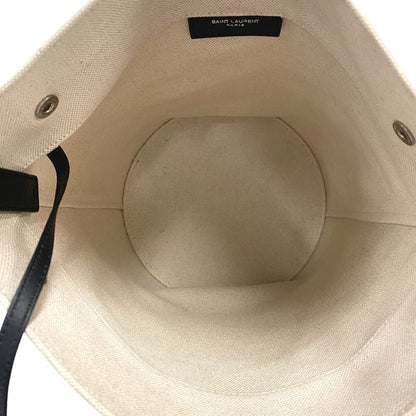 Saint Laurent Paris Shoulder Bag Canvas, Leather Beige Rive Gauche Women
