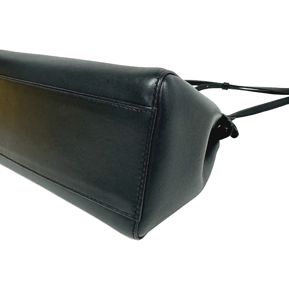 Fendi Handbag 8Bn244 Leather Black 2Way Mini Pea Kaboo Women