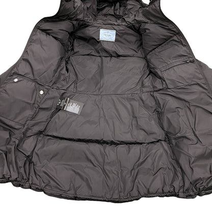 Prada Down Jacket 29F430 Nylon Black 21 Years 38 Triangle Logo Women 38