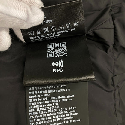 Prada Down Jacket 29F430 Nylon Black 21 Years 38 Triangle Logo Women 38