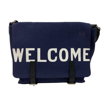 Loewe Shoulder Bag Canvas, Leather Navy Messenger Military Unisex(Unisex)