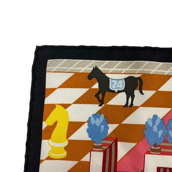 Hermes Scarf Silk Multicolor Carre45 Gavroche Horse Club Detail Women