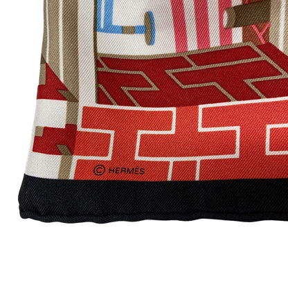Hermes Scarf Silk Multicolor Carre45 Gavroche Horse Club Detail Women