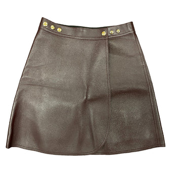 Louis Vuitton Skirt Fjls03H0Q Leather Bordeaux Women 34