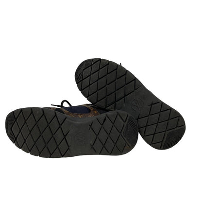 Louis Vuitton Sneakers Leather Black Monogram After Game Line Mesh Women 36 1/2