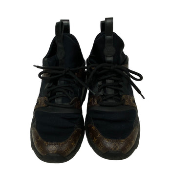 Louis Vuitton Sneakers Leather Black Monogram After Game Line Mesh Women 36 1/2