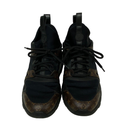 Louis Vuitton Sneakers Leather Black Monogram After Game Line Mesh Women 36 1/2