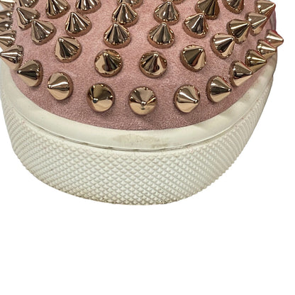 Christian Louboutin Sneakers Leather, Suede Pink High Cut Spike Studs Women 36.5