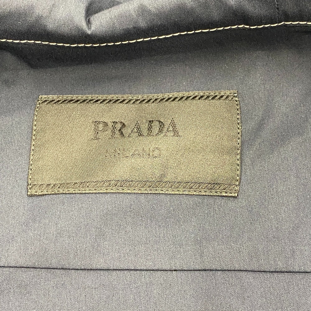Prada Hoodie Sc686 Cotton, Nylon Navy 23Stainless Steel Xs Mens