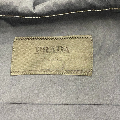 Prada Hoodie Sc686 Cotton, Nylon Navy 23Stainless Steel Xs Mens