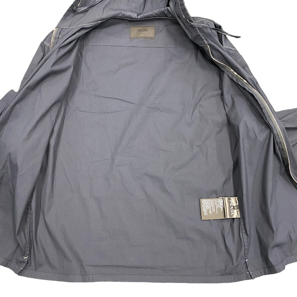 Prada Hoodie Sc686 Cotton, Nylon Navy 23Stainless Steel Xs Mens