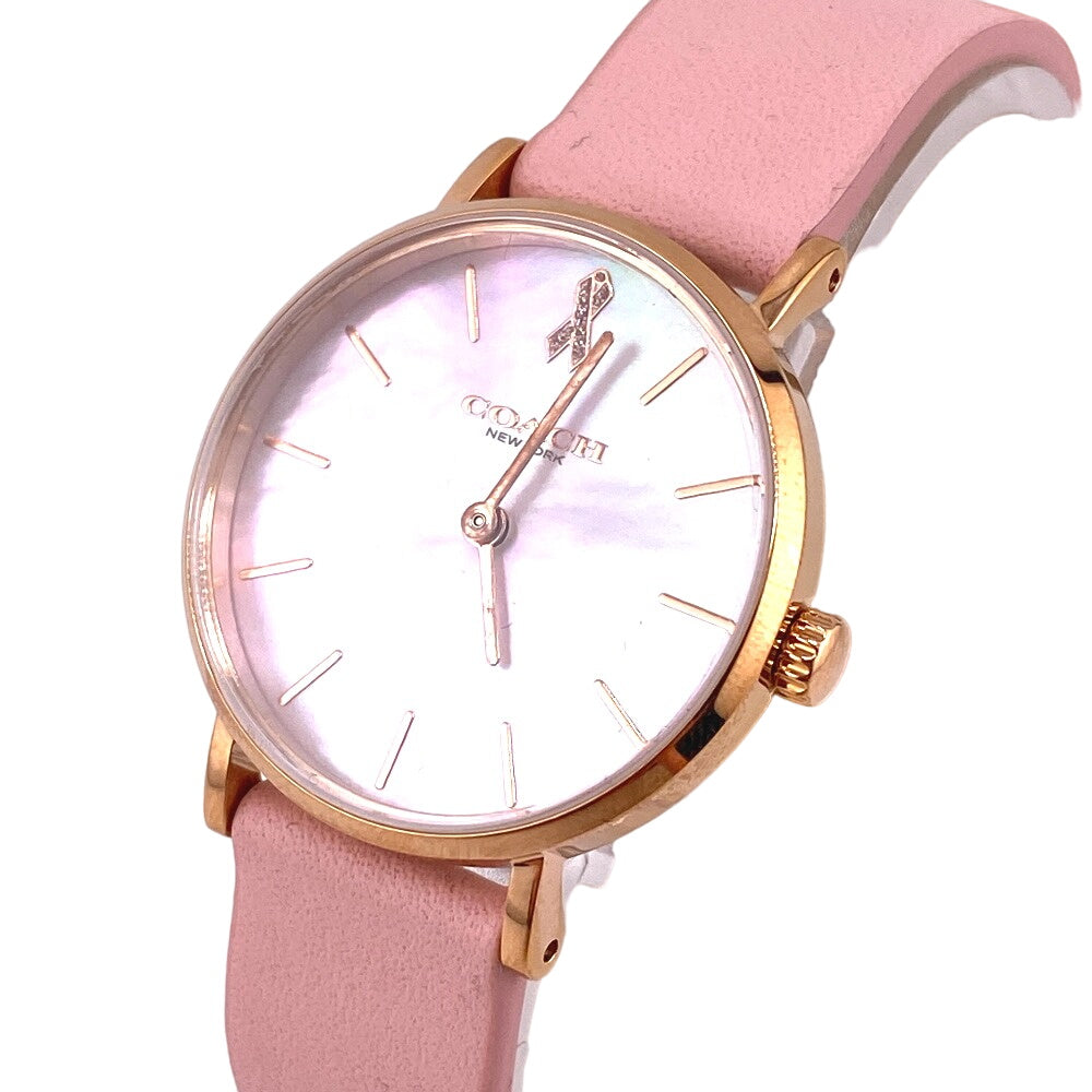 Coach Watches 14503628 Leather Pink Pink Pearl Women