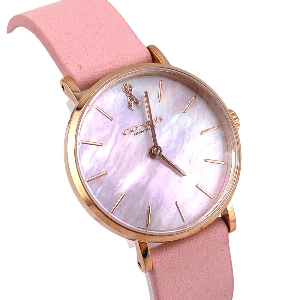 Coach Watches 14503628 Leather Pink Pink Pearl Women
