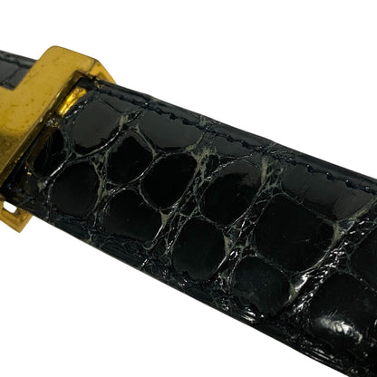 Hermes Belt Polosus Black Crocodile H Belt