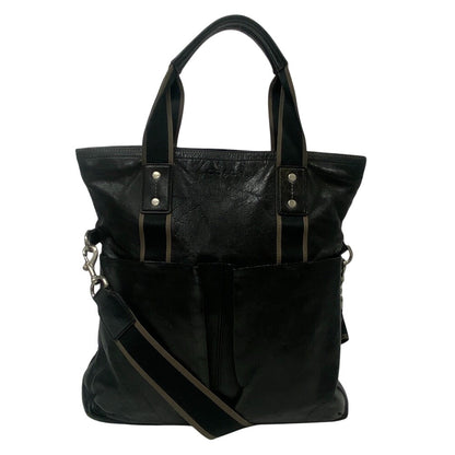 Coach Tote Bag F70558 Leather Brown 2Way Shoulder Heritage Web Mens