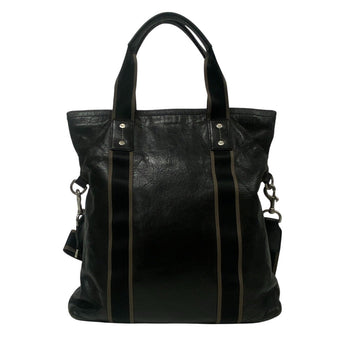 Coach Tote Bag F70558 Leather Brown 2Way Shoulder Heritage Web Mens