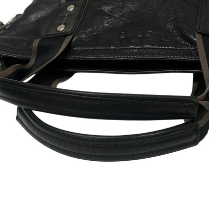 Coach Tote Bag F70558 Leather Brown 2Way Shoulder Heritage Web Mens