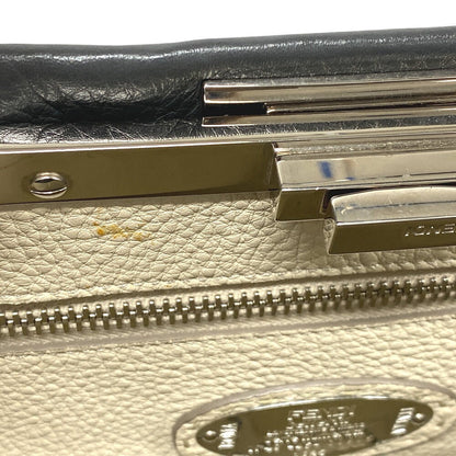Fendi Handbag Leather Gray 2Way Shoulder Bag Celeria Peek-A-Boo Regular Women