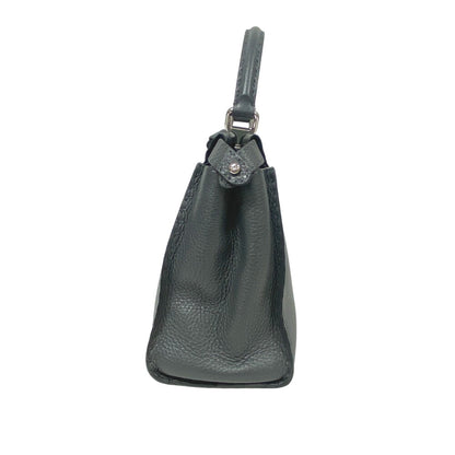 Fendi Handbag Leather Gray 2Way Shoulder Bag Celeria Peek-A-Boo Regular Women