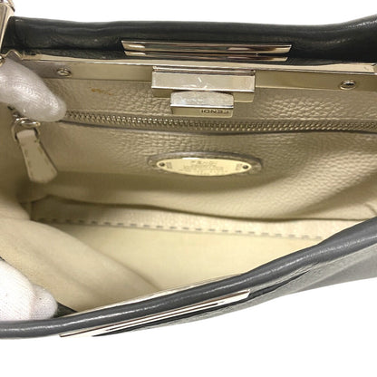 Fendi Handbag Leather Gray 2Way Shoulder Bag Celeria Peek-A-Boo Regular Women
