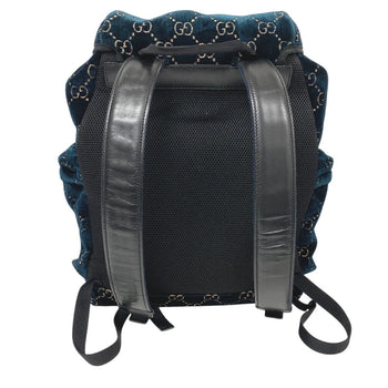 Gucci Backpack 574923 Leather, Nylon Green Gg Velvet Unisex(Unisex)