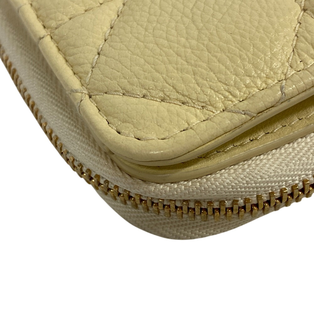 Dior Bifold Wallet Leather Yellow Caro Scarlet Women