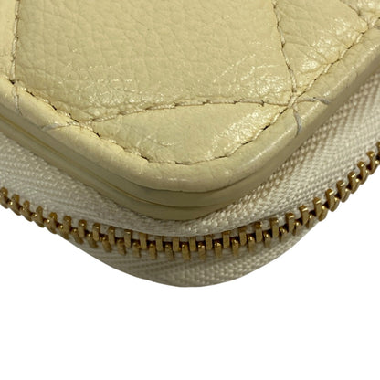 Dior Bifold Wallet Leather Yellow Caro Scarlet Women