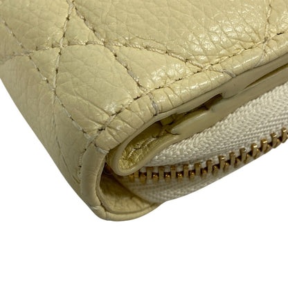Dior Bifold Wallet Leather Yellow Caro Scarlet Women