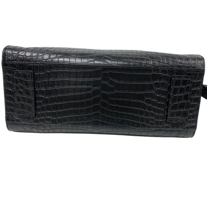 Yves Saint Laurent Shoulder Bag Leather Black 2Way Handbag Embossing Sac De Jules Women