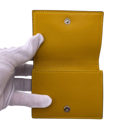 Fendi Tri-Fold Wallet 7M0280 Leather Yellow Compact Wallet Ff Logo Women