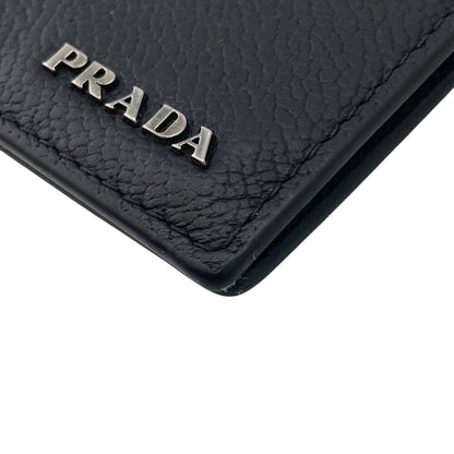 Prada Money Clip 2Mn077 Leather Black Card Case Safiano Leather Mens