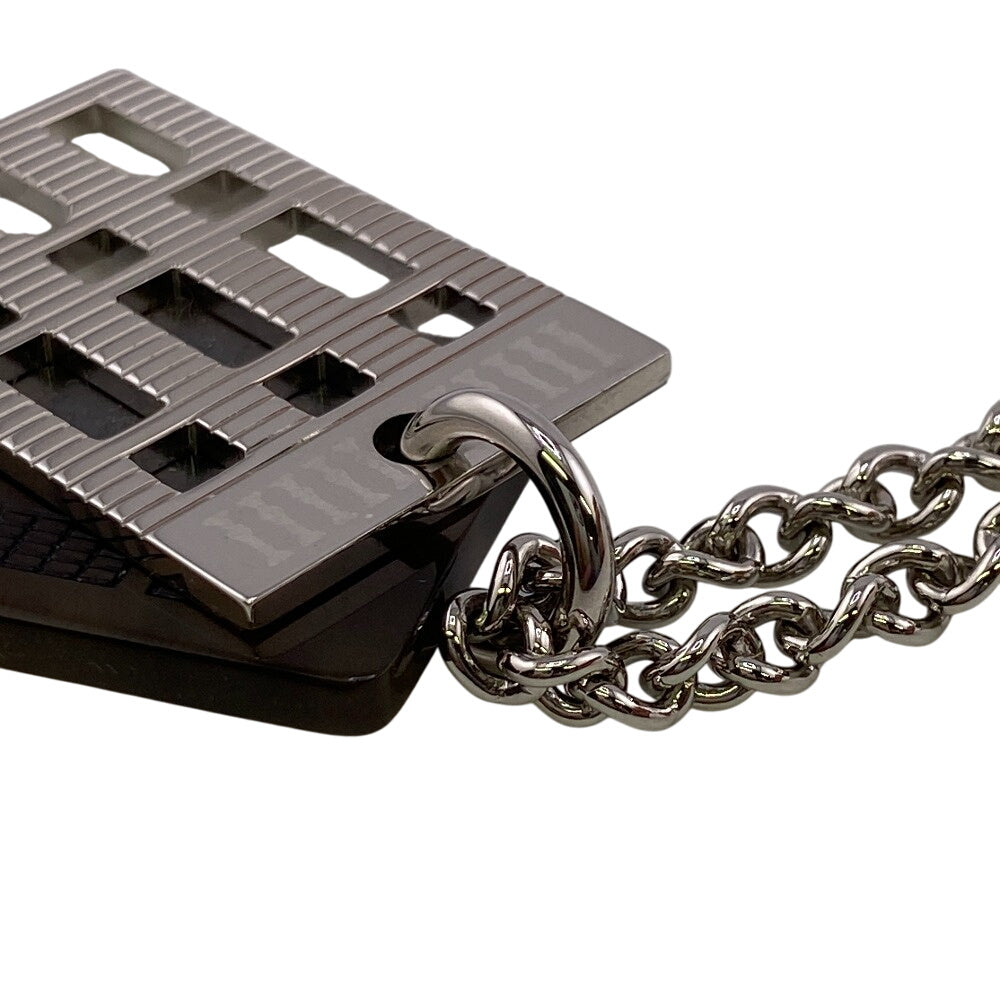 Hermes Necklace Buffalo Horn, Metal Silver Van Quatre Faubourg Mens(Unisex)