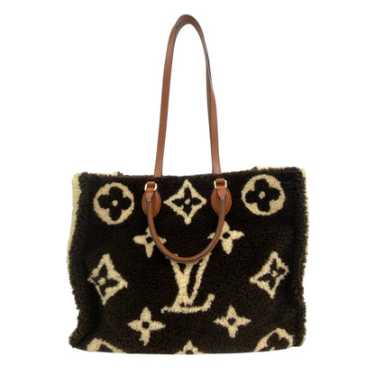 Louis Vuitton Handbag M55420 Monogram Shearling, Leather Brown Monogram Teddy On-The-Go Gm Women