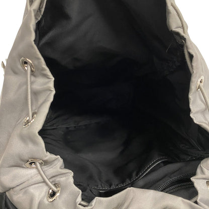 Prada Backpack 1Bz039 Nylon, Leather Gray Test Women(Unisex)