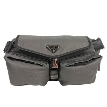 Prada Sling Bag 2Vh174 Nylon, Recycled Polyamide Gray Re-Nylon Mens(Unisex)