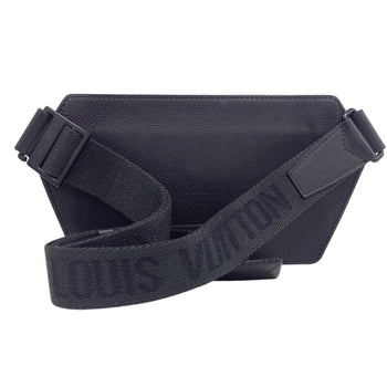 Louis Vuitton Shoulder Bag M57081 Grain Calfskin Leather Black Lv Aerogram Takeoff Sling Mens