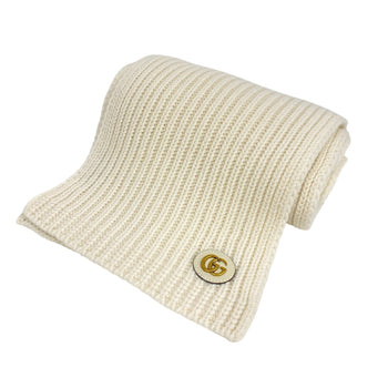 Gucci Scarf 773426 Wool, Cashmere White Double G Women