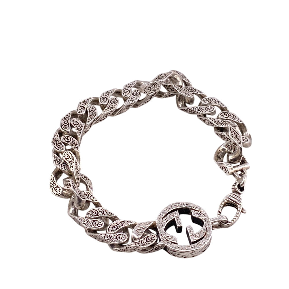 Gucci Bracelet Silver925 Silver Arabesque Interlocking G Mens