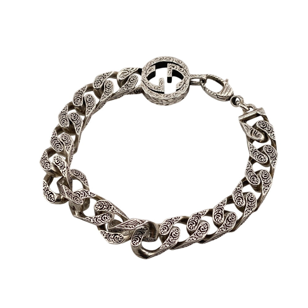Gucci Bracelet Silver925 Silver Arabesque Interlocking G Mens
