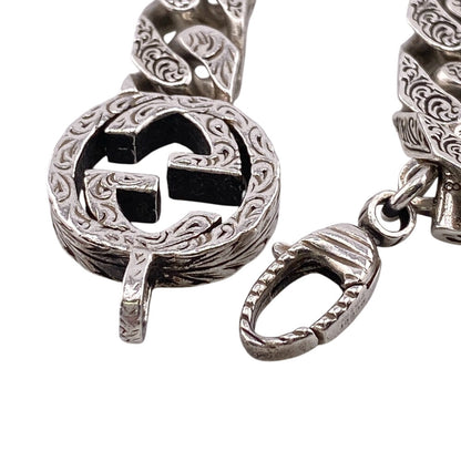 Gucci Bracelet Silver925 Silver Arabesque Interlocking G Mens