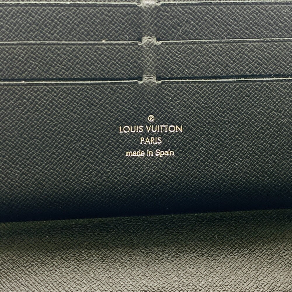 Louis Vuitton Long Wallet Purse M30056 Leather Black Taiga Zippy Organizer Mens(Unisex)